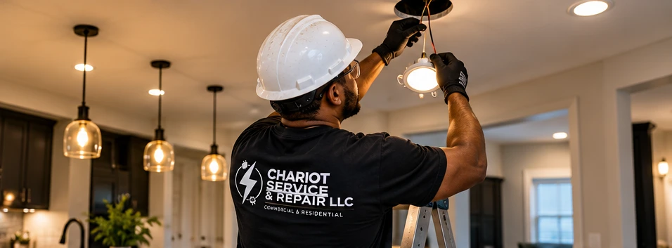 Illustrative residential ceiling light repair